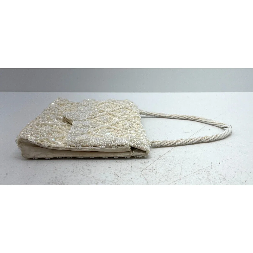 Bon Soir Hand-Made Beaded Sequin Purse Evening Hand Clutch Bag 50s 60s